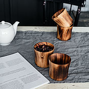 Посуда handmade. Livemaster - original item Set of wooden glasses made of cedar wood NC35. Handmade.