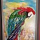 Картина в раме «Мудрый попугай» холст акрил 60/80 см. Картины. Furmantaty. Интернет-магазин Ярмарка Мастеров.  Фото №2