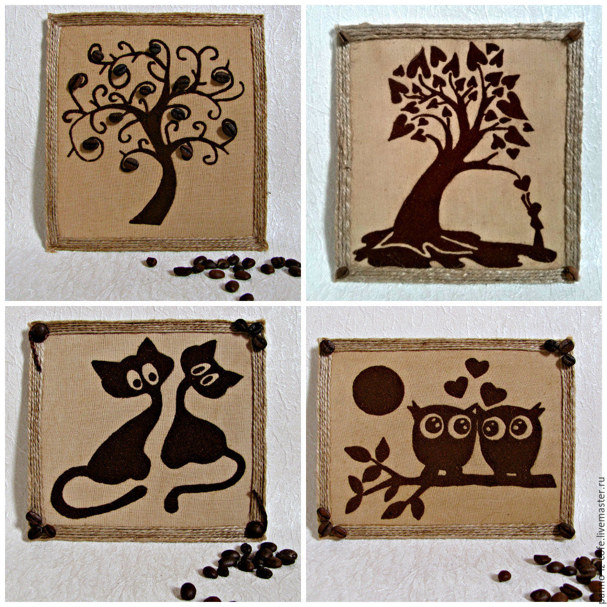 Картины из кофе своими руками: мастер-класс по созданию шаловливого кота