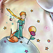 Батик платок "Маленький Принц.Версия" 70x70 шелковый атлас