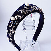 Украшения handmade. Livemaster - original item Velvet rim with pearls Beyond the seven seas. Handmade.