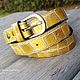 Belt leather gold lacquer, female, length 106 cm, Straps, St. Petersburg,  Фото №1