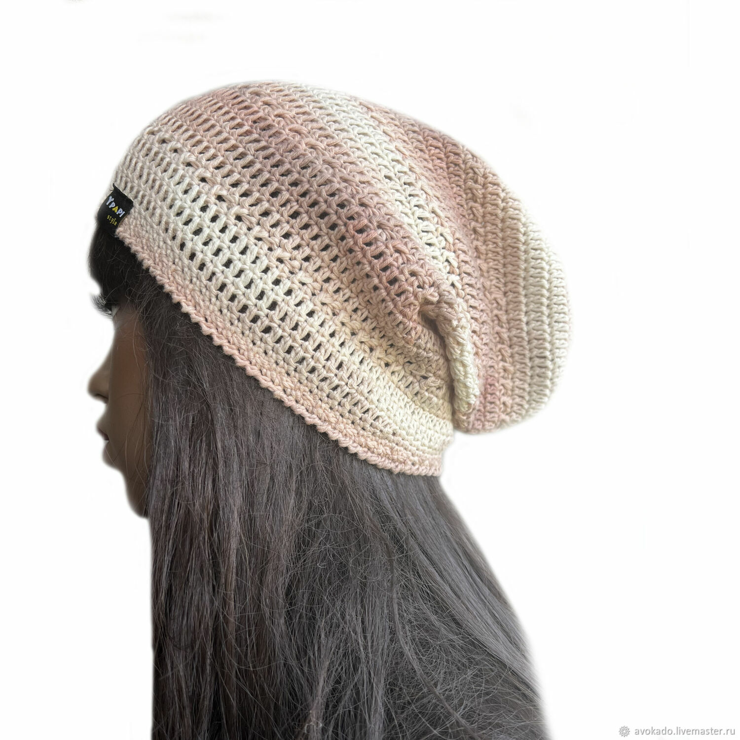 Шапка бини вязаная летняя Карри – купить онлайн на Ярмарке Мастеров ...