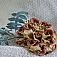 Order Brooch made of leather, this boho Tagetes - Barhatets. LIUDMILA SKRYDLOVA (flower glade). Livemaster. . Brooches Фото №3
