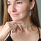 Thin choker frivolite silver braided with terahertz. Chokers. moonlace. Online shopping on My Livemaster.  Фото №2