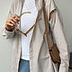 Oversize shirt with checkered slits (beige), Shirts, Moscow,  Фото №1