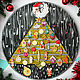 Pintura redonda 'árbol de Navidad-nostalgia de año nuevo' de la URSS, Pictures, Krasnodar,  Фото №1