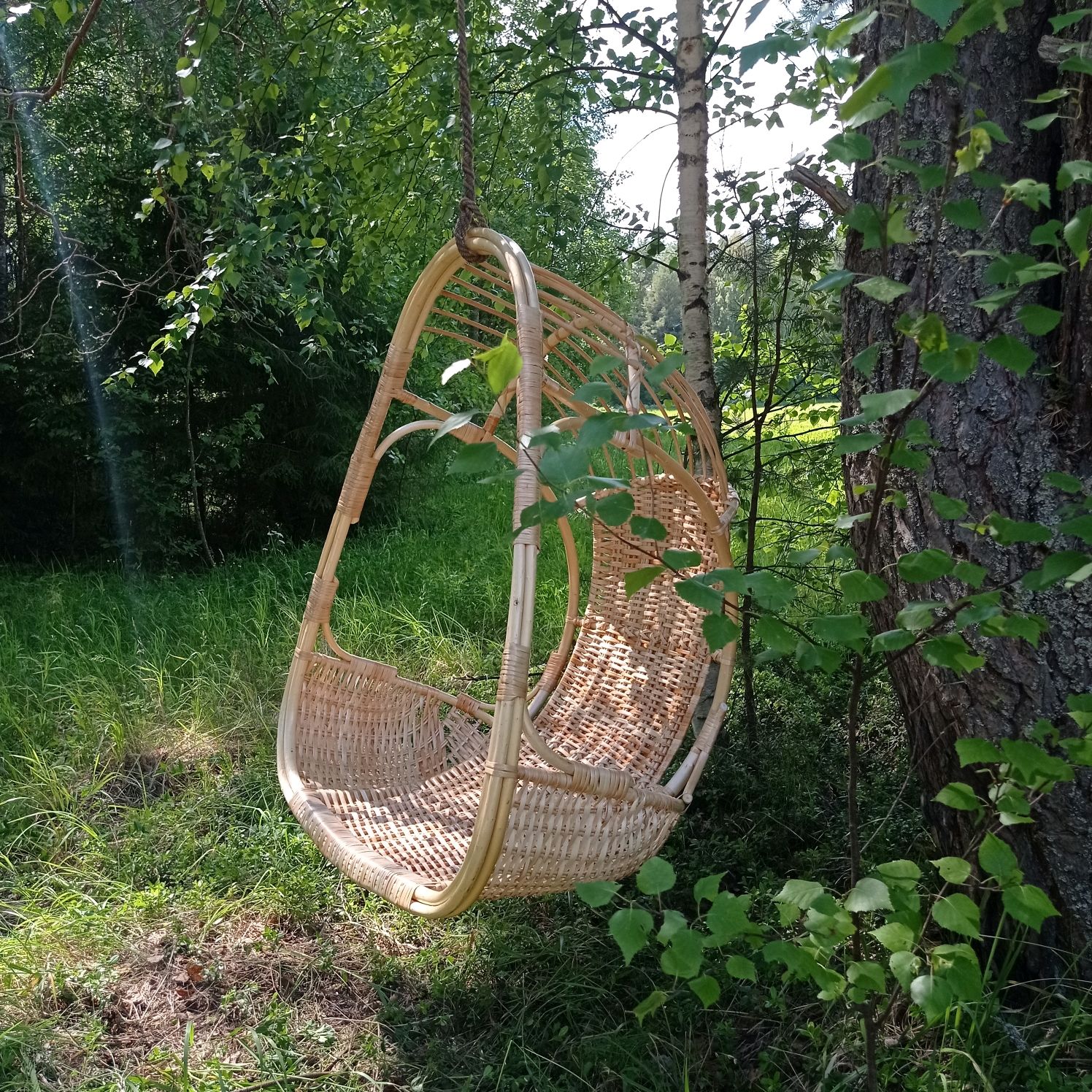 Плетеное кресло подвесное макраме