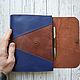 A5 leather notebook with a brown and blue button. Notebooks. AM.Masterskaya (am-masterskaya). Online shopping on My Livemaster.  Фото №2