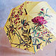Cane umbrella bright yellow with painted roses and lupins. Umbrellas. UmbrellaFineArt. Online shopping on My Livemaster.  Фото №2