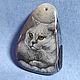Portrait of a CAT-CAT on a photo to order-miniature painting on stone. Pendant. lacquer miniature. My Livemaster. Фото №4