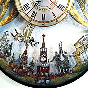 Для дома и интерьера handmade. Livemaster - original item City of Moscow clock with a pendulum on the wall for a gift. Handmade.