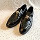 Loafers for men, made of genuine crocodile leather, in black!, Loafers, St. Petersburg,  Фото №1