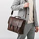Men's leather messenger bag 'Vincent' (Tobacco). Brief case. DragonBags - Men's accessories. My Livemaster. Фото №9
