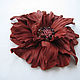 Jewelry made of leather.Flower brooch hair clip FANTASY . Brooches. Irina Vladi. My Livemaster. Фото №4