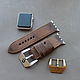 Handmade watchband for Apple Watch 42/44 or 26mm watch. Watch Straps. udmLEATHER. Online shopping on My Livemaster.  Фото №2