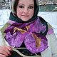 Валяный палантин ручной работы "Ирис". Палантины. Шерстяная мастерская 'Русский медведь'. Ярмарка Мастеров.  Фото №12