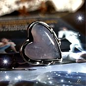 Украшения handmade. Livemaster - original item Chalcedony, silver: White Swan Heart Ring