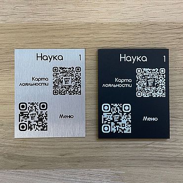 Для дома и интерьера ручной работы. Ярмарка Мастеров - ручная работа QR код Меню на стол из металла или пластика (Сатин). Handmade.
