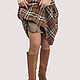 Plaid MIDI skirt wool beige. Skirts. Yana Levashova Fashion. My Livemaster. Фото №4