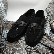 Обувь ручной работы handmade. Livemaster - original item Handmade loafers, suede leather, black color. Handmade.