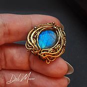 Украшения handmade. Livemaster - original item Ring with a blue labradorite stone 