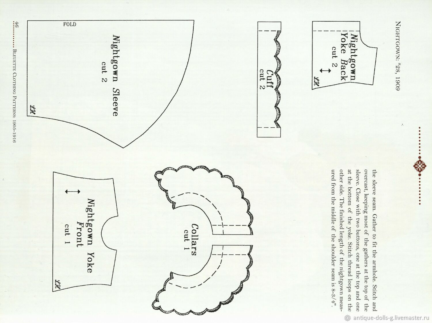 Bleuette Clothing Patterns 1905–1916 выкройки кукол в интернет