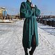 Вязаное пальто кардиган оверсайз GreenSquare с карманами и поясом