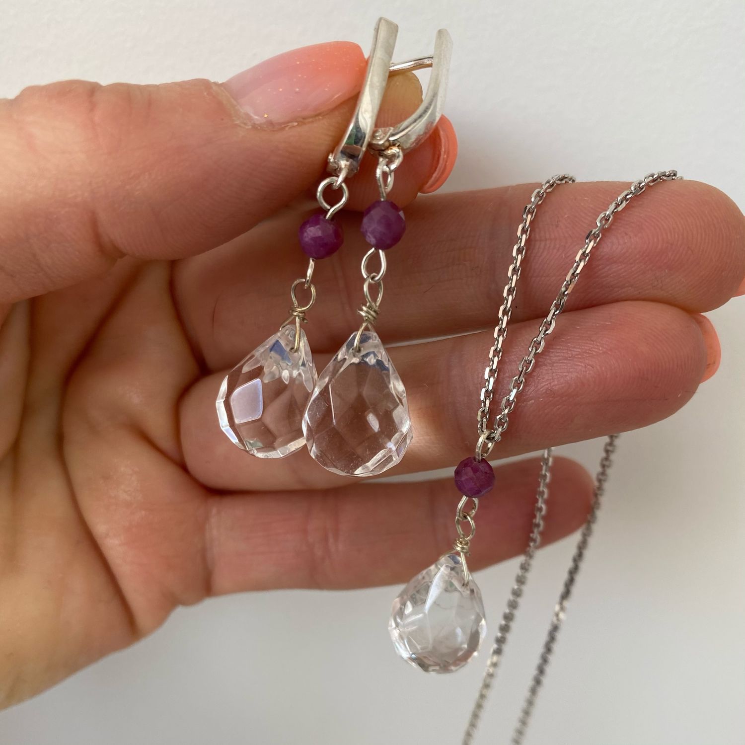 Комплект из серебра 925 пробы с натуральными камнями – заказать на ...