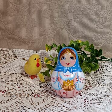 Русский стиль ручной работы. Ярмарка Мастеров - ручная работа Неваляшка музыкальная, расписная с цыплятами.. Handmade.
