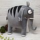 Rare, striped elephant soft toy grey elephant. Stuffed Toys. Dingus! Funny cats and other toys. My Livemaster. Фото №5