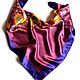 Batik scarf Sowosky girlfriend's Satin hanky Handkerchief with hand-painted Author's Batik shawl gift Gift woman Gift girl Shop silk Batik Paradise from Natalia Sorokina Batik for a gift Scarf
