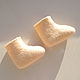 Light beige booties from Merino wool for baby 8,3 cm, Babys bootees, Moscow,  Фото №1