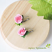 Украшения handmade. Livemaster - original item Earrings Pink rose. Handmade.