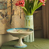 Винтаж handmade. Livemaster - original item Fruit bowl Lilac and daffodils of Kuznetsov. Handmade.