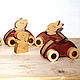 Waldorf toy Car with driver `Hey, let's ride!`. Wooden toys from Santa Andrewski.
