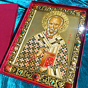 Картины и панно handmade. Livemaster - original item icon: Saint Nicholas. The icon as a gift. Expensive gift.. Handmade.