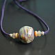 Earth suede cord necklace with lampwork colored glass ball. Pendant. Little pleasures for every day. My Livemaster. Фото №6