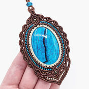 Украшения handmade. Livemaster - original item Chrysocolla pendant pendant Natural stone blue brown boho. Handmade.