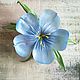 FABRIC FLOWERS. Flax blue silk. Brooches. verelli (verelli). Online shopping on My Livemaster.  Фото №2
