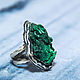 Ring 925 Sterling silver corduroy malachite IV0093. Rings. Sunny Silver. My Livemaster. Фото №4