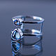 Double silver ring with a Topaz Sky. Rings. Honey Hany Jewelry by Olga Khan. My Livemaster. Фото №4