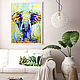 The picture sun Elephant painting elephant oil on canvas. Pictures. Multicolor Gallery. My Livemaster. Фото №5