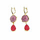 Earrings of druse agate and quartz, pink earrings red gift. Earrings. Irina Moro. My Livemaster. Фото №4