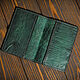 Обложка на паспорт темно-зеленого из состаренной кожи. Обложка на паспорт. Creative Leather Workshop. Ярмарка Мастеров.  Фото №6
