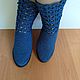 Knitted summer boots ( cotton with viscose ). High Boots. Makosh. My Livemaster. Фото №5