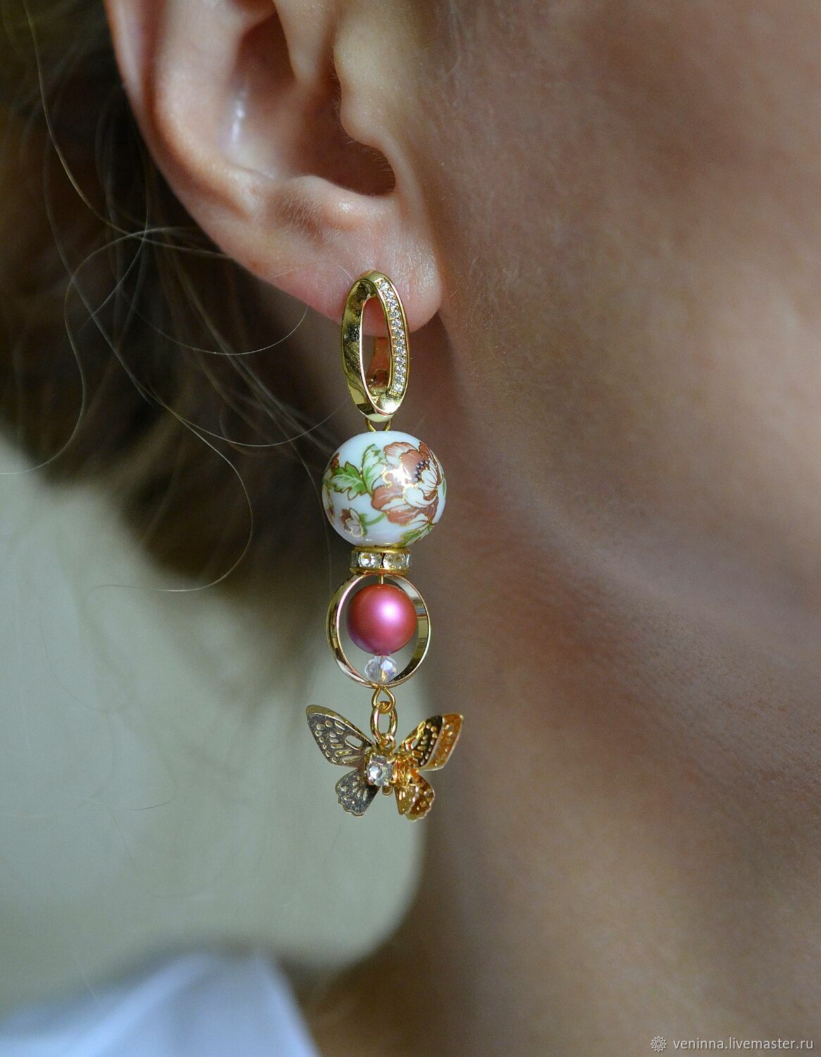 Long asymmetrical earrings. bright summer earrings, Earrings, Moscow,  Фото №1