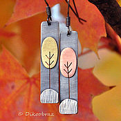 Forest earrings silver with sapphire and tourmaline