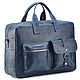 Leather business bag 'Riley' (blue wax), Men\'s bag, St. Petersburg,  Фото №1