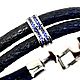 Bracelet made of genuine lizard leather, in dark blue color!. Braided bracelet. SHOES&BAGS. My Livemaster. Фото №6